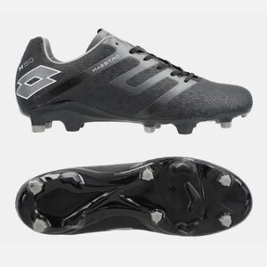 Men’s Lotto Maestro 700 IV FG Black Soccer Cleats Size 11.5 Black Silver Gray